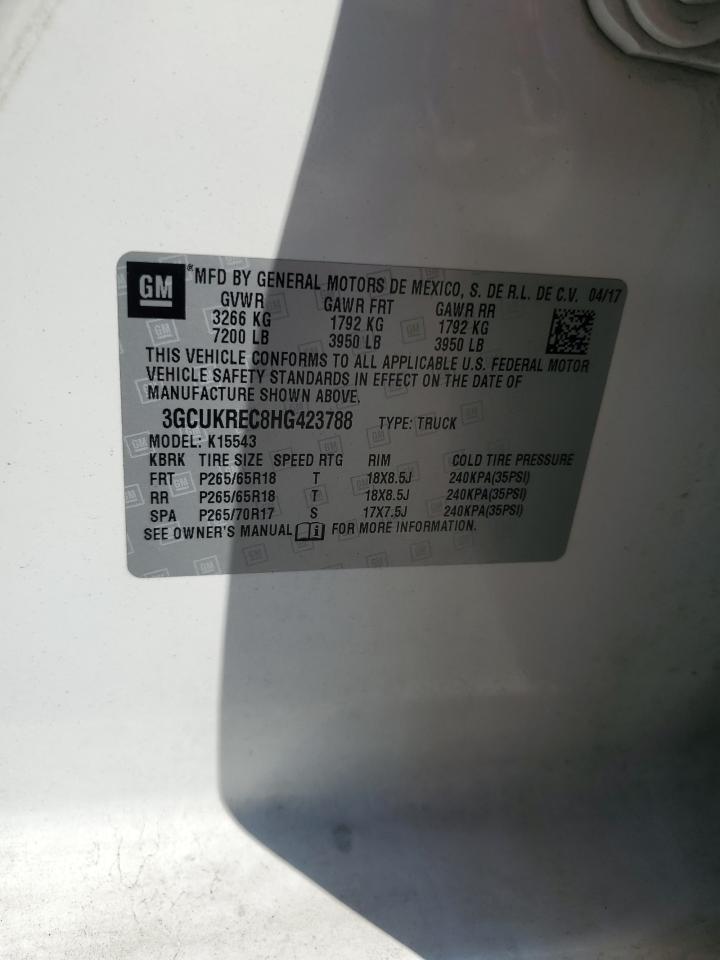 2017 Chevrolet Silverado K1500 Lt VIN: 3GCUKREC8HG423788 Lot: 80548665