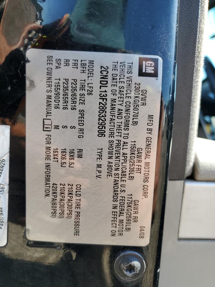 2008 Chevrolet Equinox Ls VIN: 2CNDL13F286329506 Lot: 71183785