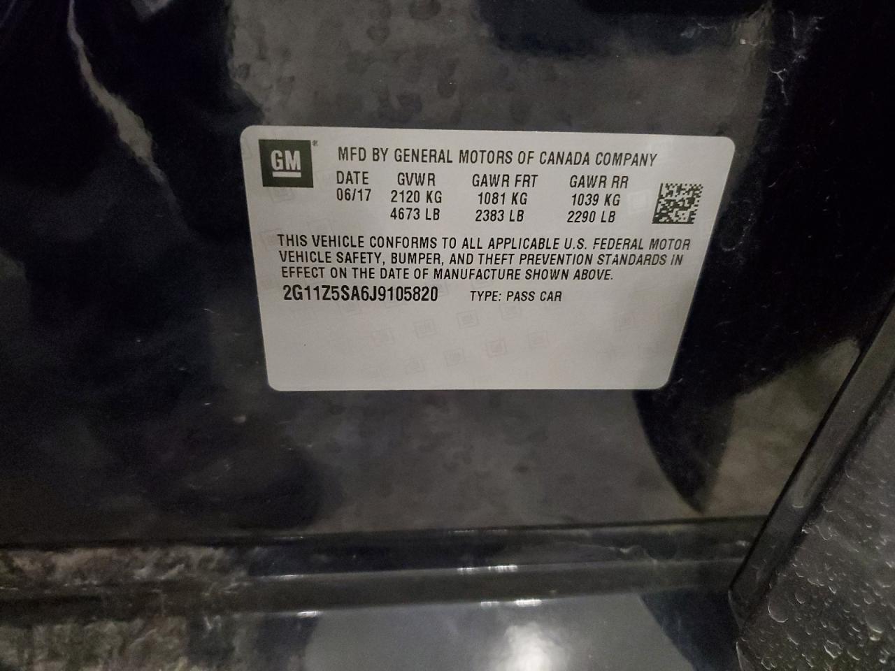 2018 Chevrolet Impala Ls VIN: 2G11Z5SA6J9105820 Lot: 81268485