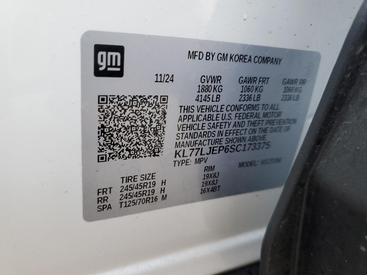 2025 Chevrolet Trax 2Rs VIN: KL77LJEP6SC173375 Lot: 72048285