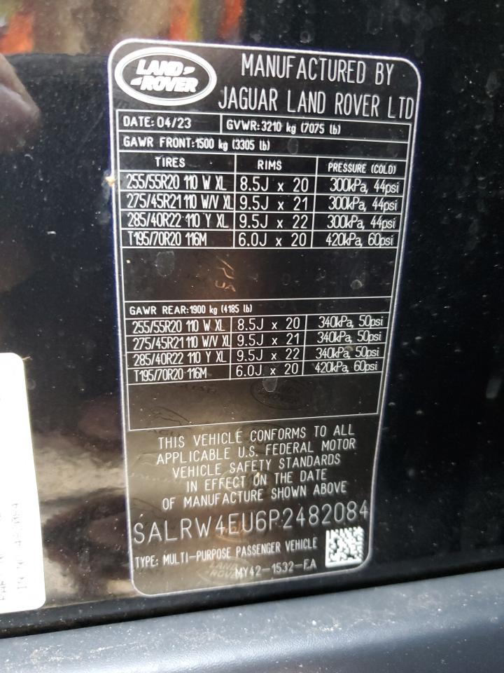 2023 Land Rover Discovery Metropolitan Edition VIN: SALRW4EU6P2482084 Lot: 80278665