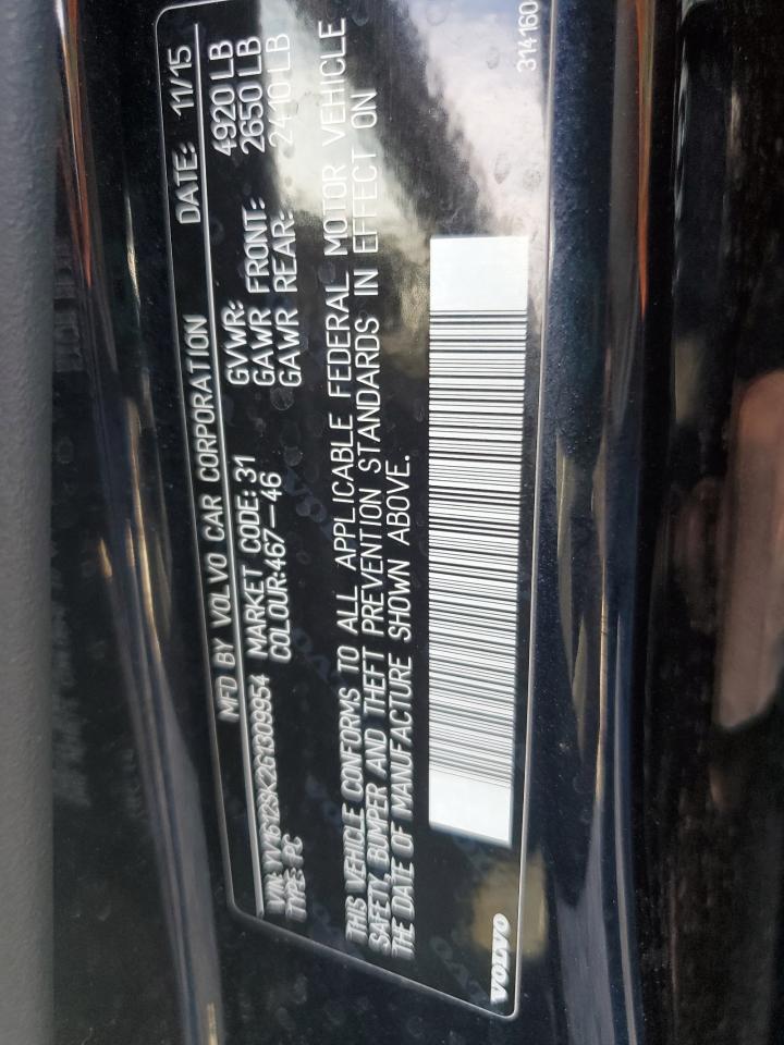 2016 Volvo V60 Premier VIN: YV1612SK2G1309954 Lot: 81320385