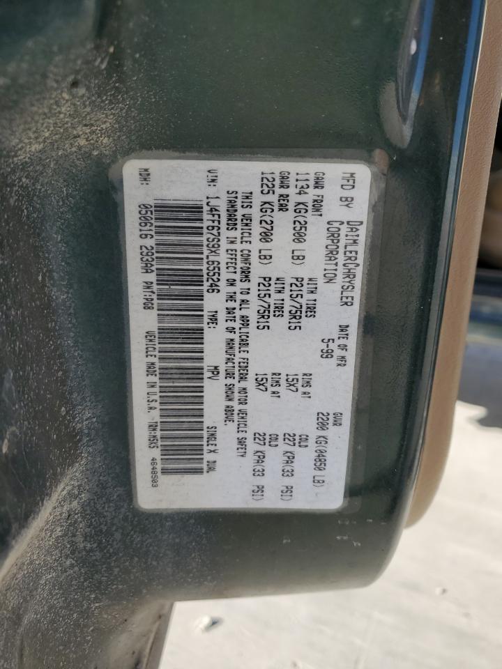 1999 Jeep Cherokee Sport VIN: 1J4FF67S9XL655246 Lot: 71818795