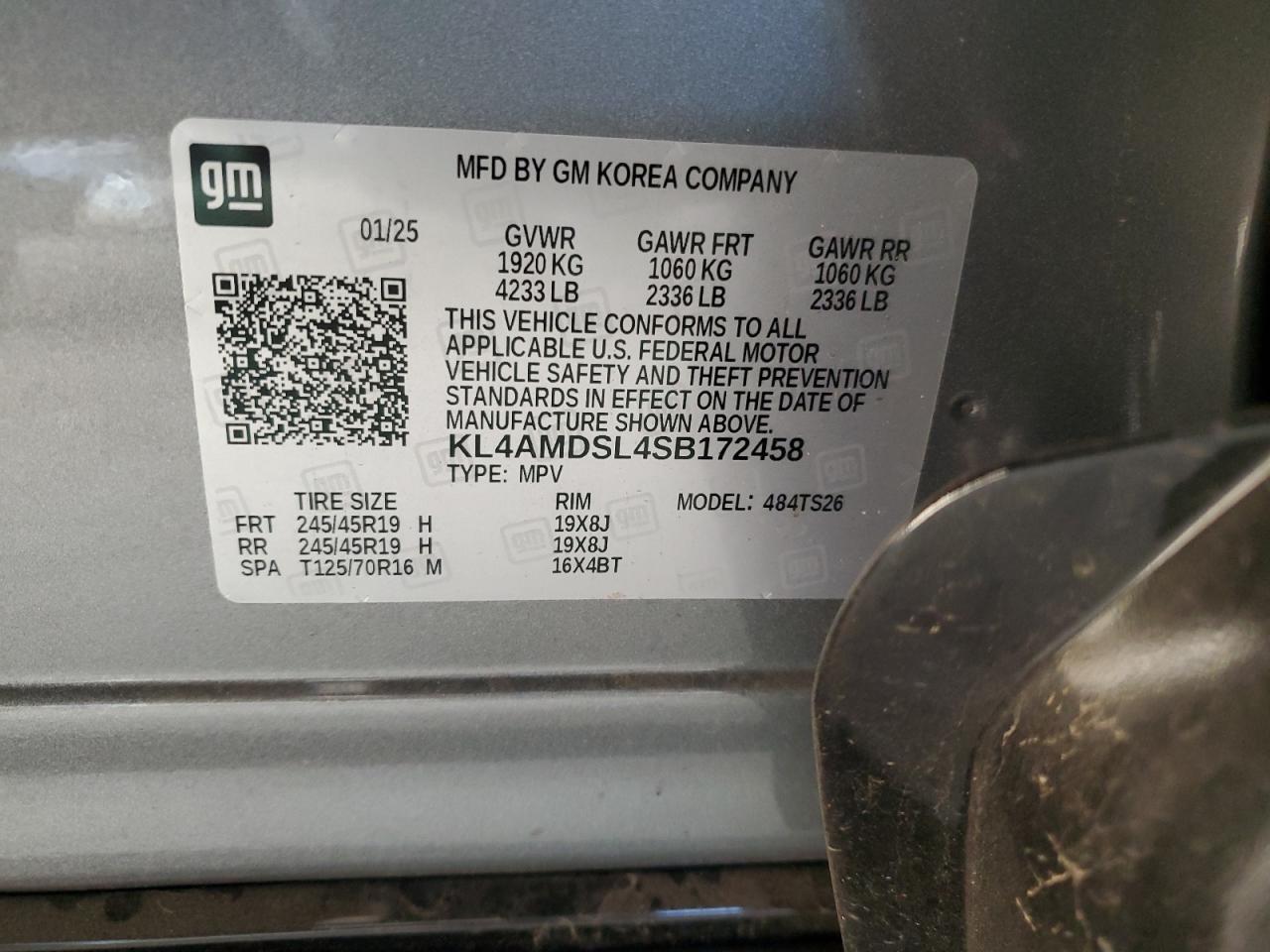 2025 Buick Encore Gx Sport Touring VIN: KL4AMDSL4SB172458 Lot: 71667845