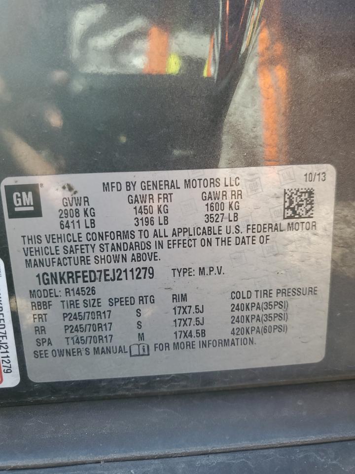 2014 Chevrolet Traverse Ls VIN: 1GNKRFED7EJ211279 Lot: 80783785