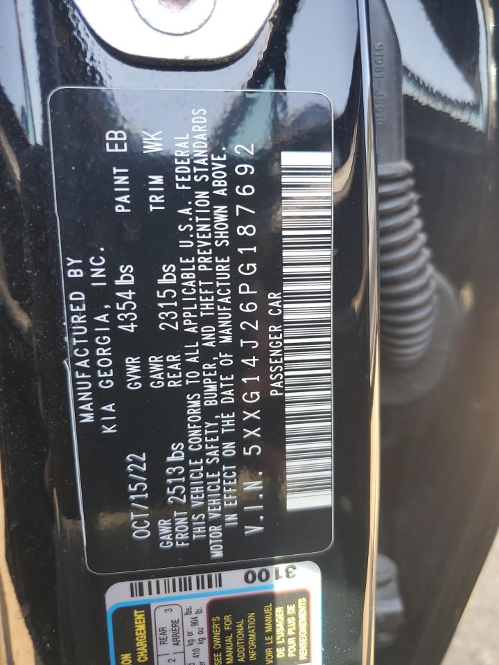 2023 Kia K5 Lxs VIN: 5XXG14J26PG187692 Lot: 84002985