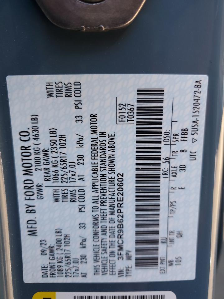 2023 Ford Bronco Sport Big Bend VIN: 3FMCR9B62PRE20602 Lot: 81185725