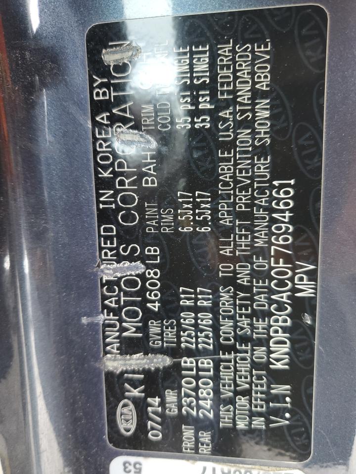 2015 Kia Sportage Lx VIN: KNDPBCAC0F7694661 Lot: 84555765