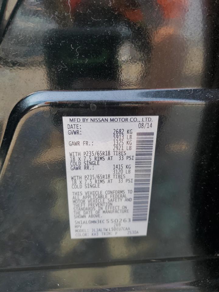 2014 Infiniti Qx60 VIN: 5N1AL0MN3EC550263 Lot: 71831935