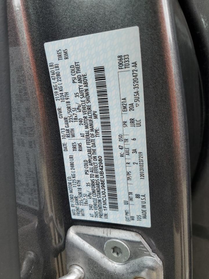 2014 Ford Escape Titanium VIN: 1FMCU0J98EUB42980 Lot: 83991715