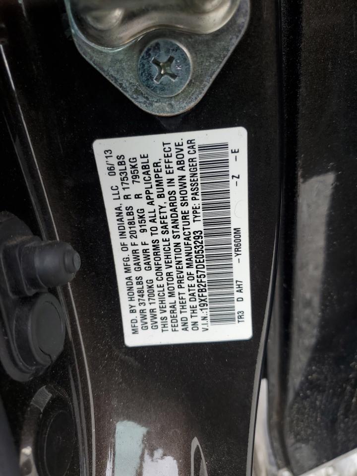 2013 Honda Civic Lx VIN: 19XFB2F57DE053293 Lot: 81470065