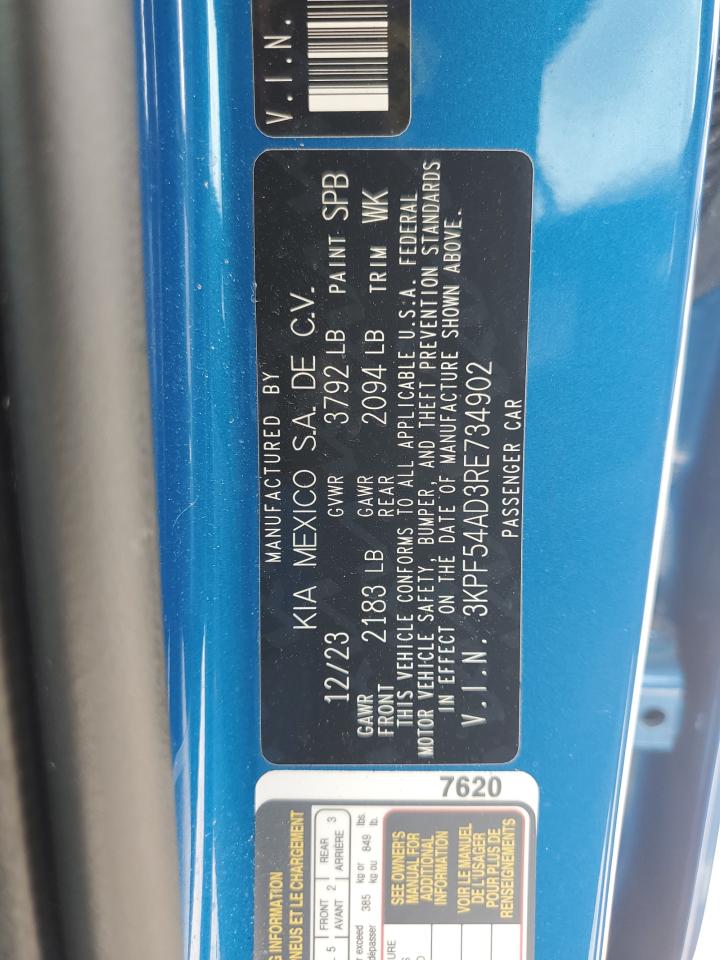 2024 Kia Forte Gt Line VIN: 3KPF54AD3RE734902 Lot: 71476725