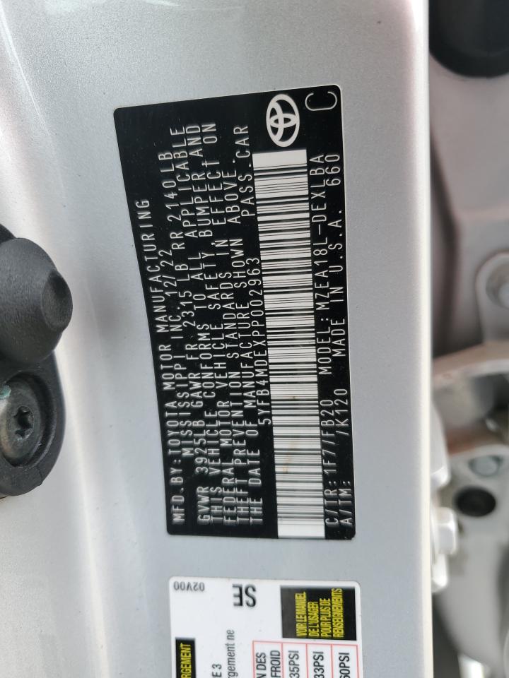 2023 Toyota Corolla Le VIN: 5YFB4MDEXPP002963 Lot: 84435175