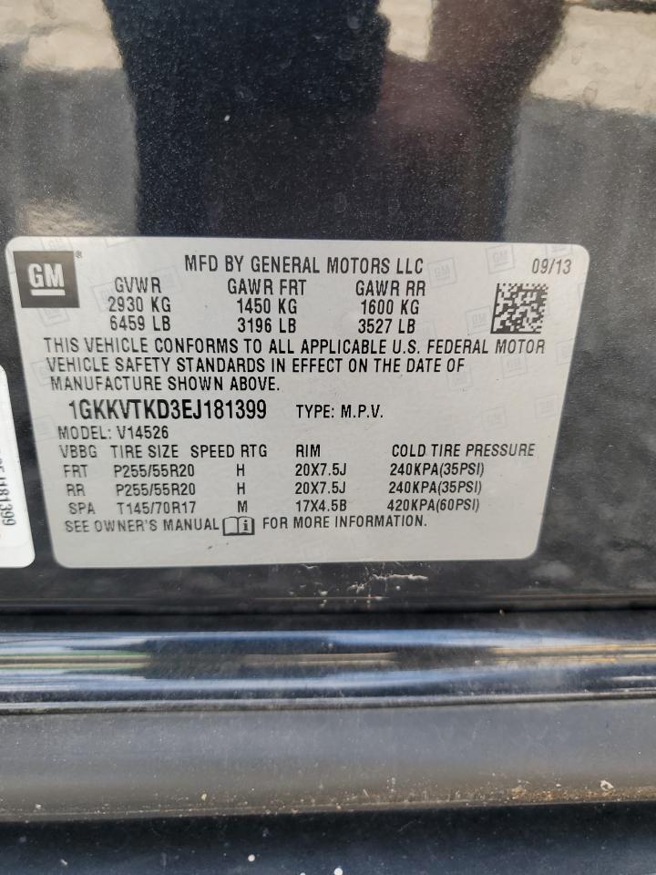 2014 GMC Acadia Denali VIN: 1GKKVTKD3EJ181399 Lot: 82076785