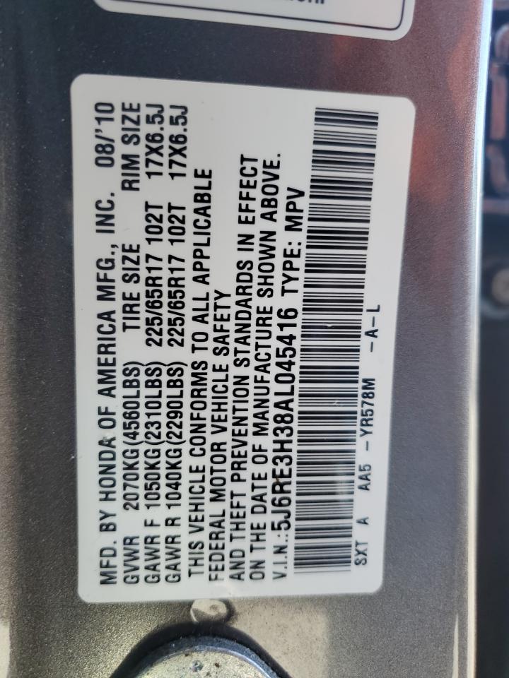 2010 Honda Cr-V Lx VIN: 5J6RE3H38AL045416 Lot: 71663285