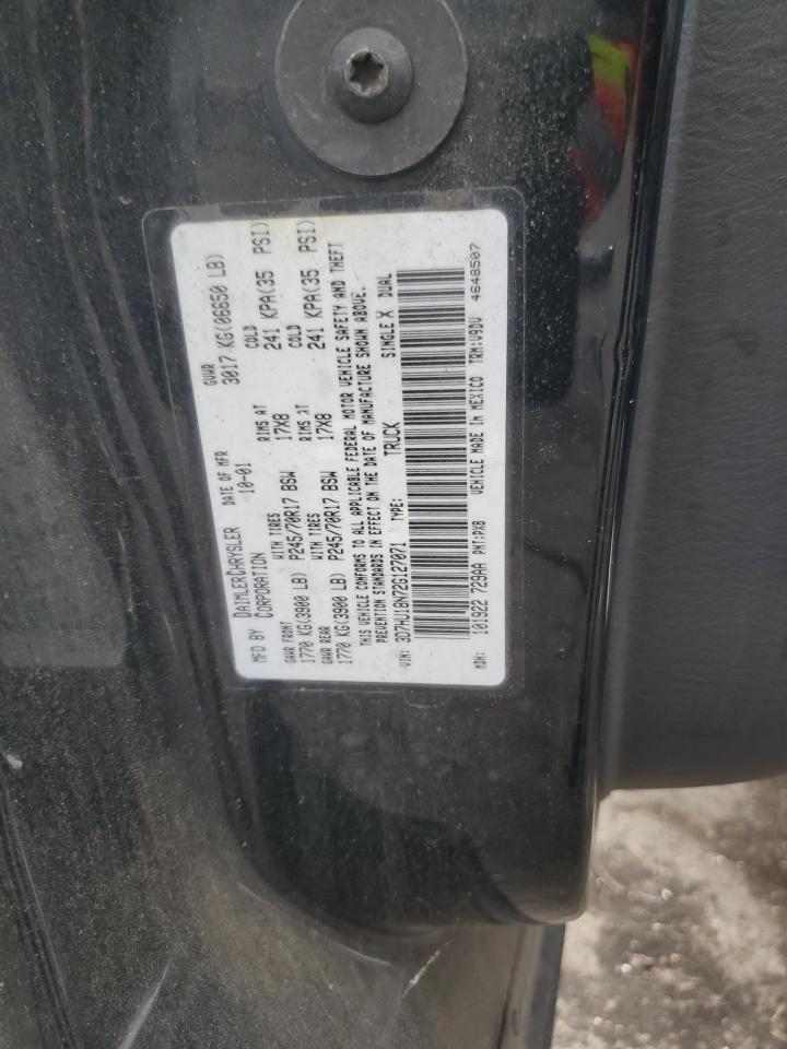 2002 Dodge Ram 1500 VIN: 3D7HU18N72G127071 Lot: 81085975