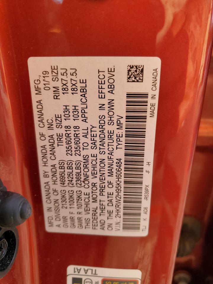 2019 Honda Cr-V Touring VIN: 2HKRW2H95KH606484 Lot: 71906915