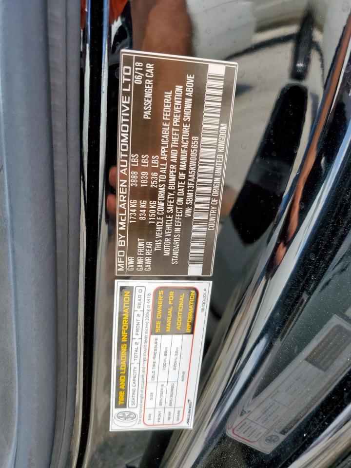 2019 Mclaren Automotive 570S VIN: SBM13FAA5KW005658 Lot: 71713915
