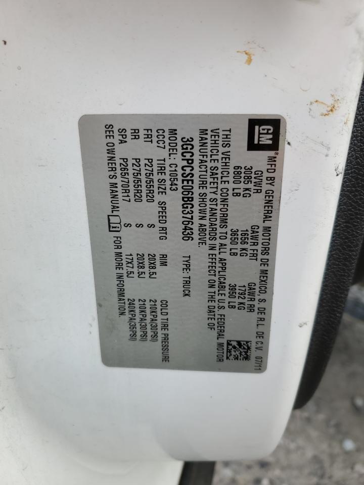 2011 Chevrolet Silverado C1500 Lt VIN: 3GCPCSE06BG376436 Lot: 82145925