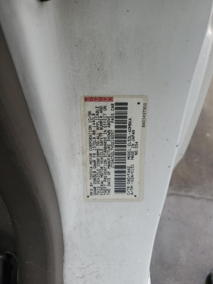 1997 Toyota Tercel Ce VIN: JT2AC52L7V0218257 Lot: 82168075