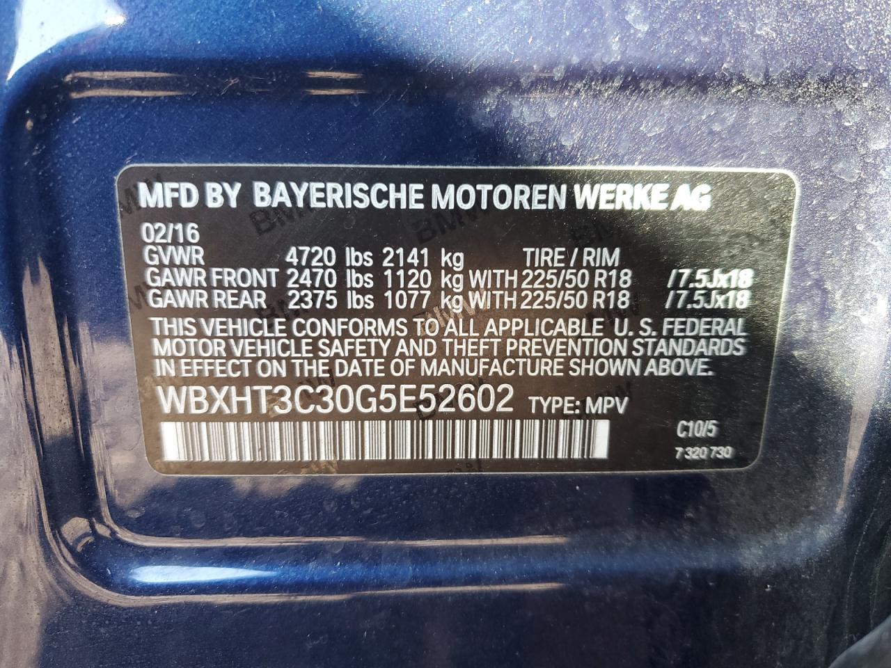 2016 BMW X1 xDrive28I VIN: WBXHT3C30G5E52602 Lot: 82108125