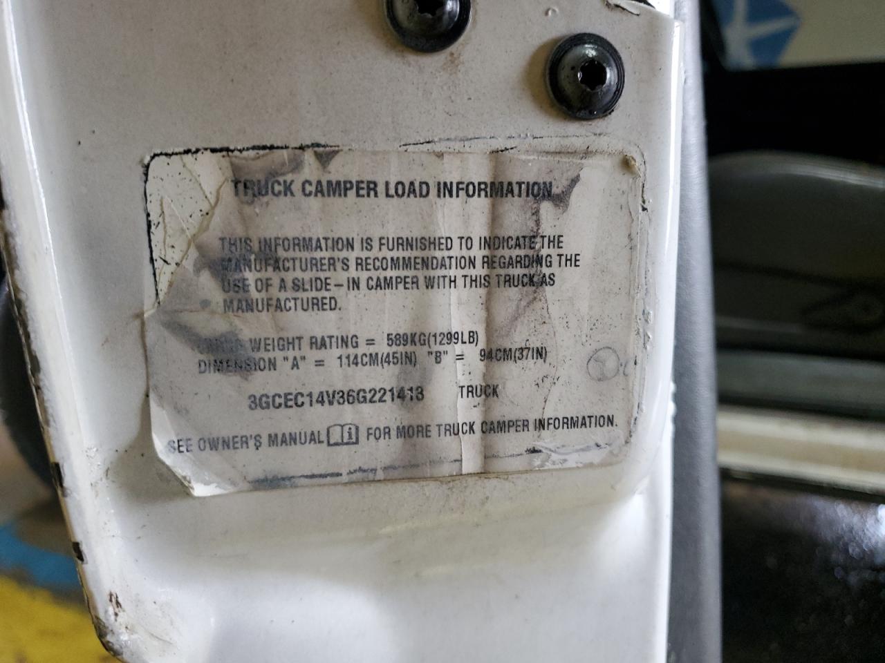 2006 Chevrolet Silverado C1500 VIN: 3GCEC14V36G221413 Lot: 81595435