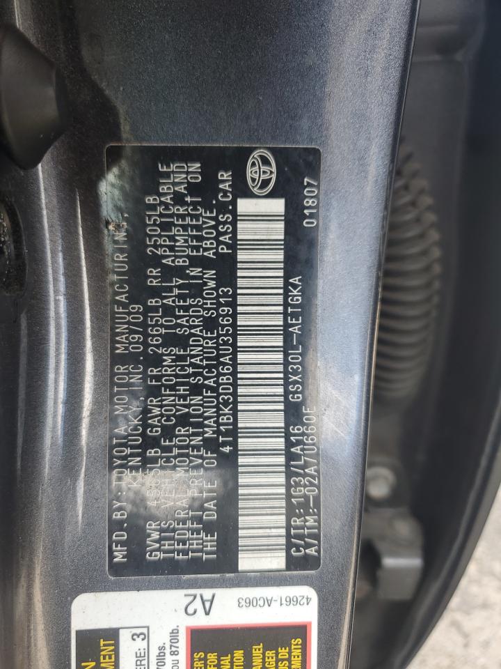 2010 Toyota Avalon Xl VIN: 4T1BK3DB6AU356913 Lot: 71009595