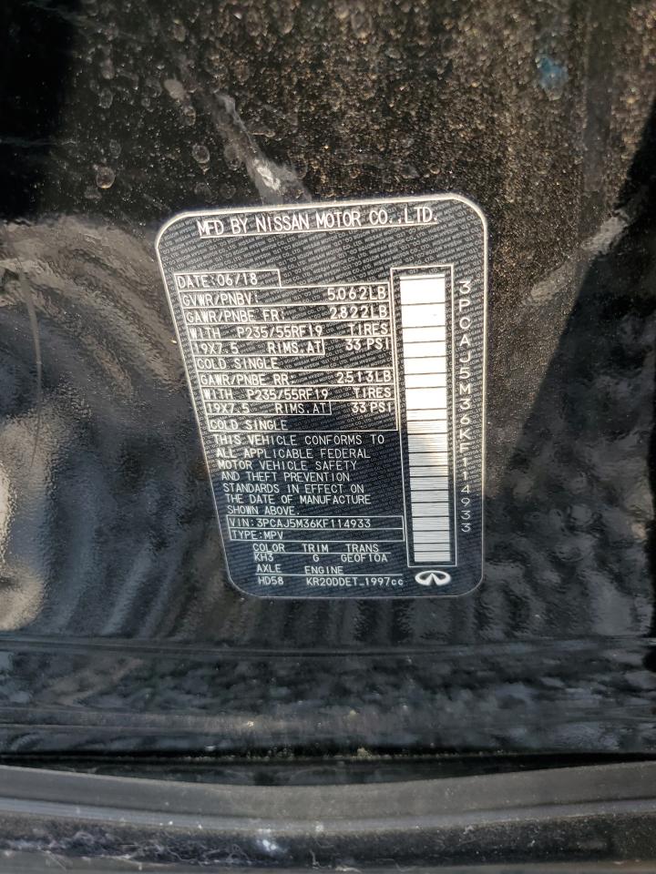 2019 Infiniti Qx50 Essential VIN: 3PCAJ5M36KF114933 Lot: 70405805