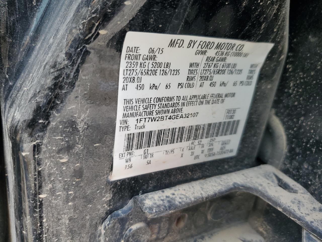 2016 Ford F250 Super Duty VIN: 1FT7W2BT4GEA32107 Lot: 81332265