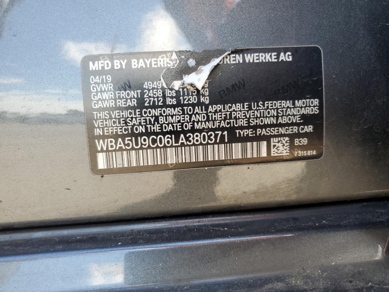 2020 BMW M340Xi VIN: WBA5U9C06LA380371 Lot: 81762045