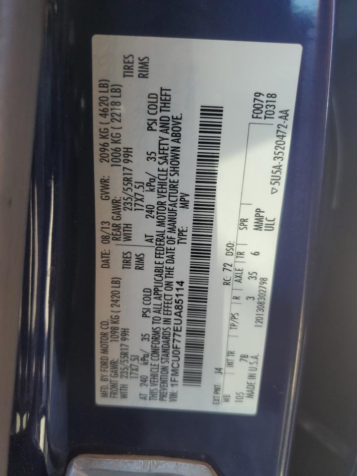 2014 Ford Escape S VIN: 1FMCU0F77EUA85114 Lot: 82149675