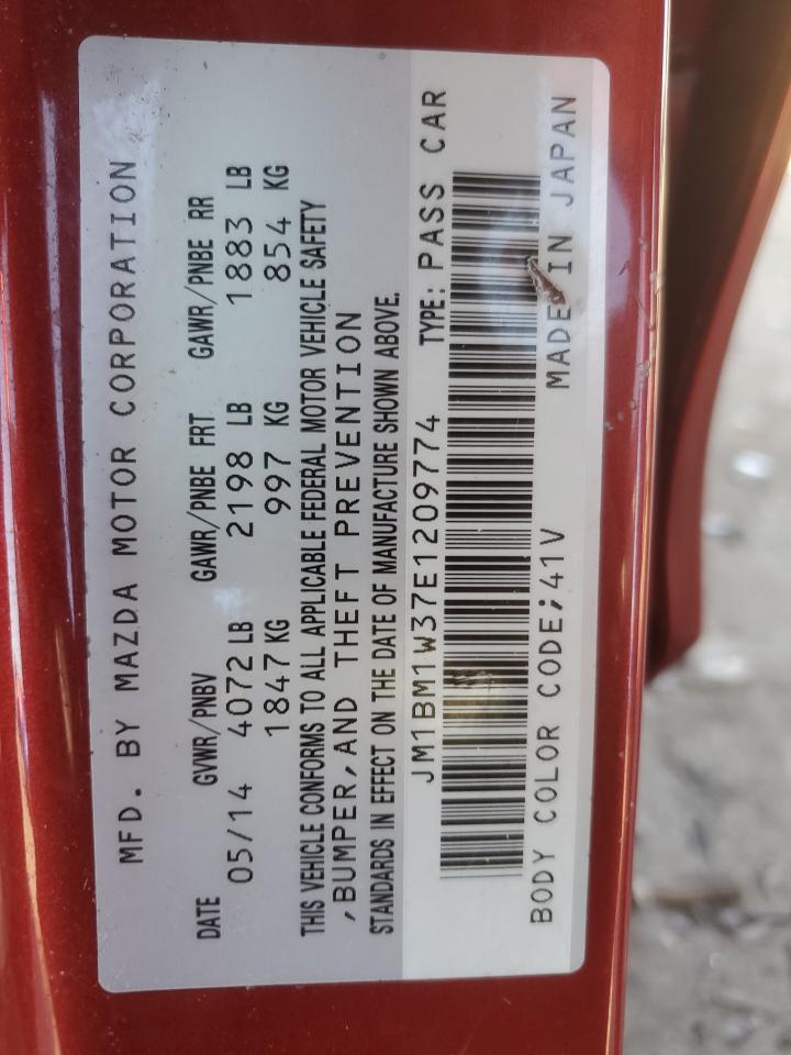 2014 Mazda 3 Grand Touring VIN: JM1BM1W37E1209774 Lot: 71020935