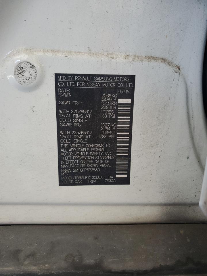 2015 Nissan Rogue S VIN: KNMAT2MT8FP573580 Lot: 81332455