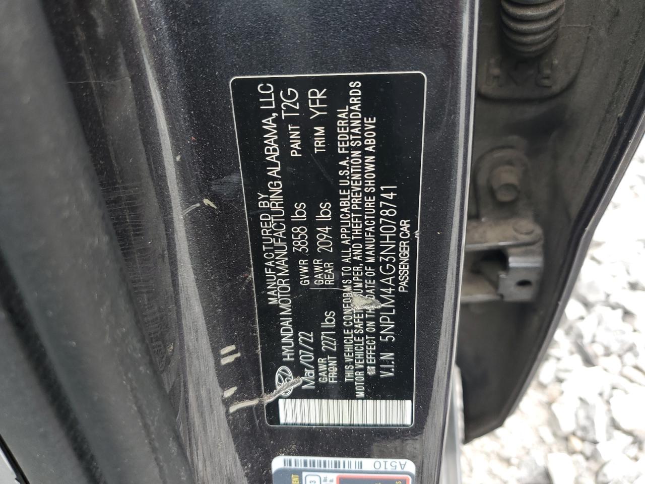 2022 Hyundai Elantra Sel VIN: 5NPLM4AG3NH078741 Lot: 83875715