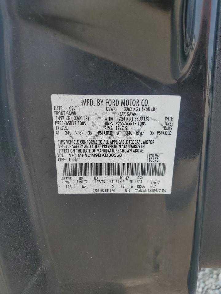 2011 Ford F150 VIN: 1FTMF1CM9BKD30568 Lot: 71781805