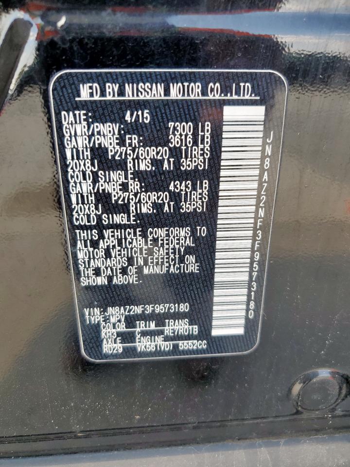 2015 Infiniti Qx80 VIN: JN8AZ2NF3F9573180 Lot: 81087035