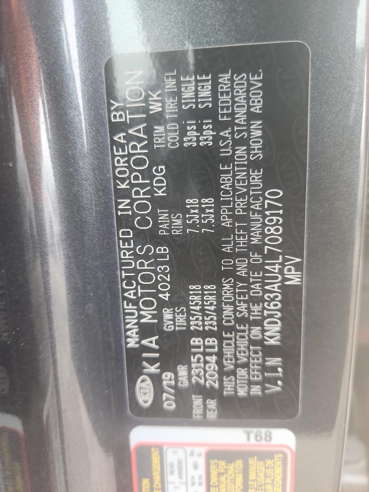 2020 Kia Soul Gt Line VIN: KNDJ63AU4L7089170 Lot: 81084925