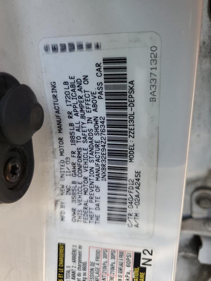 2004 Toyota Corolla Ce VIN: 1NXBR32E94Z276342 Lot: 81286575