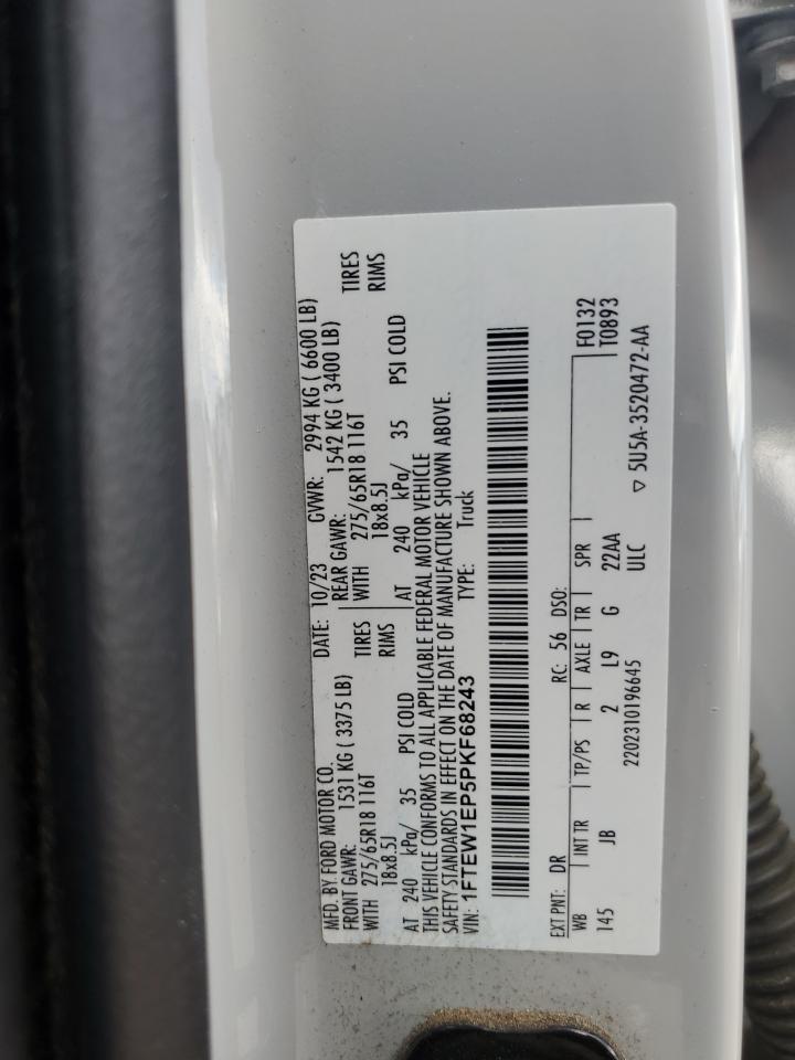 2023 Ford F150 Supercrew VIN: 1FTEW1EP5PKF68243 Lot: 80184985