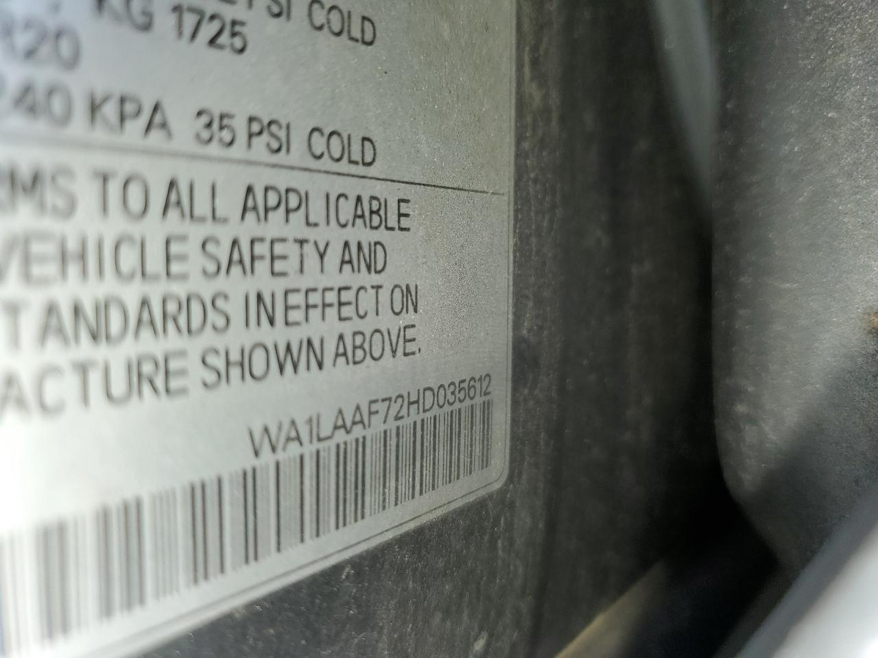 2017 Audi Q7 Premium Plus VIN: WA1LAAF72HD035612 Lot: 82056965