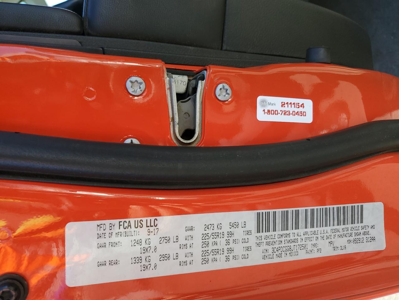 2018 Dodge Journey Crossroad VIN: 3C4PDCGG8JT172501 Lot: 81732595