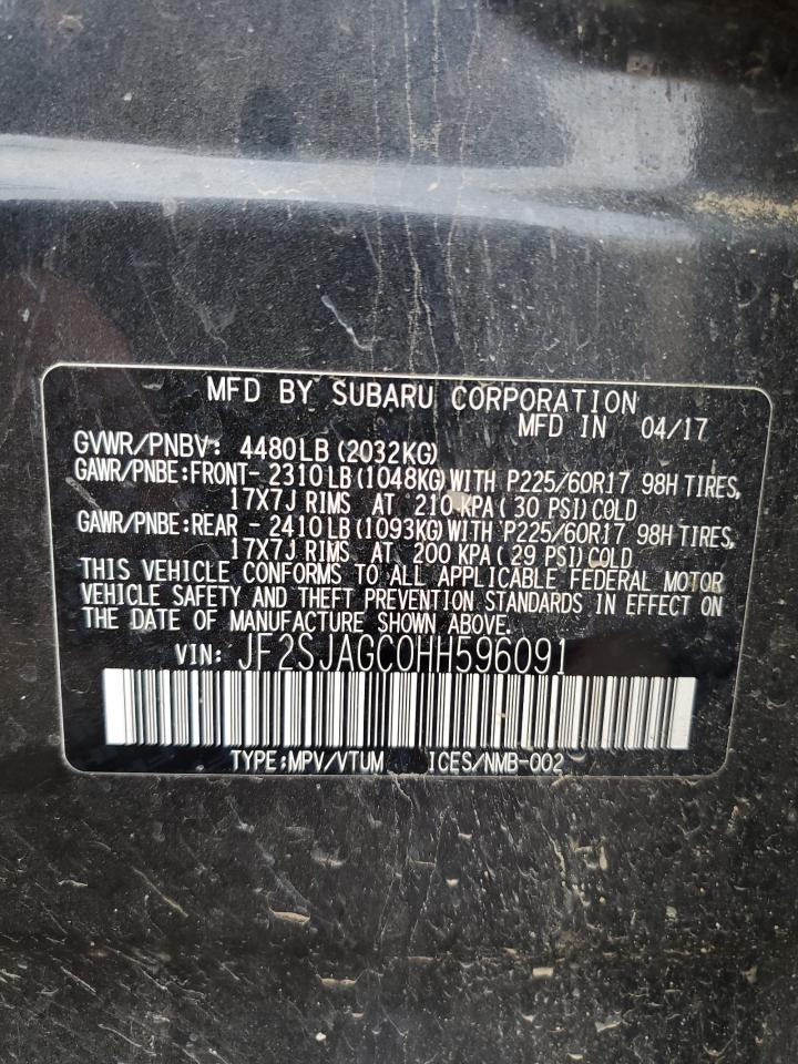2017 Subaru Forester 2.5I Premium VIN: JF2SJAGC0HH596091 Lot: 81103145