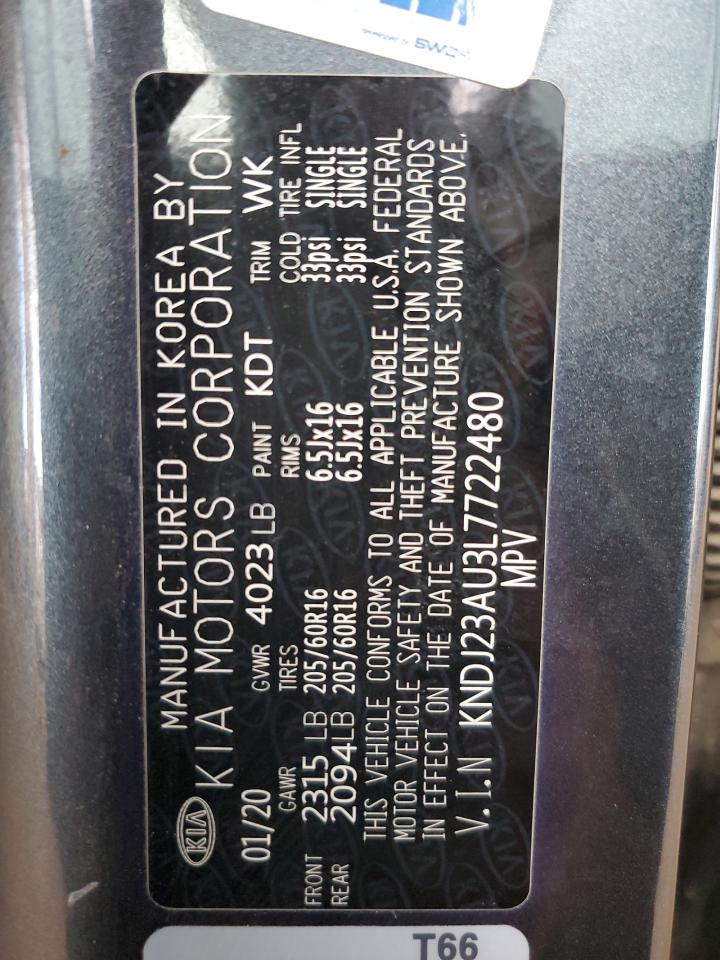 2020 Kia Soul Lx VIN: KNDJ23AU3L7722480 Lot: 80566755