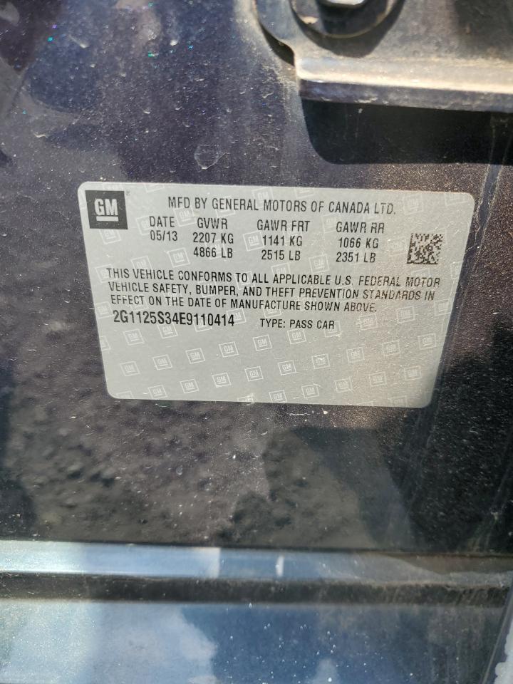 2014 Chevrolet Impala Lt VIN: 2G1125S34E9110414 Lot: 81124895