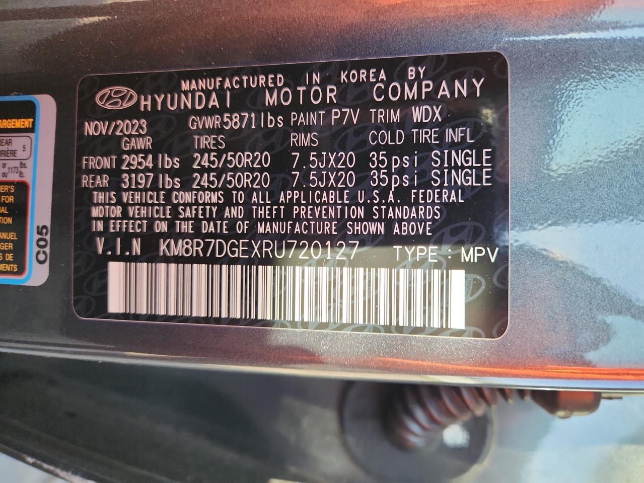 2024 Hyundai Palisade Calligraphy VIN: KM8R7DGEXRU720127 Lot: 84788555
