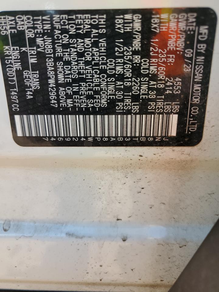 2023 Nissan Rogue Sv VIN: JN8BT3BA8PW429647 Lot: 71728625