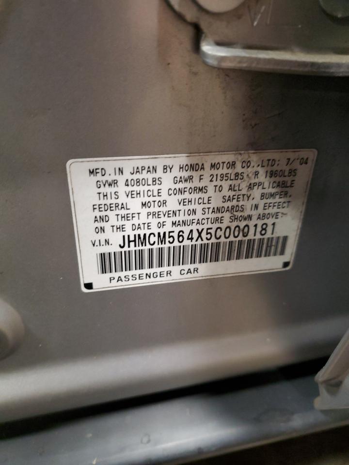 2005 Honda Accord Lx VIN: JHMCM564X5C000181 Lot: 84000095
