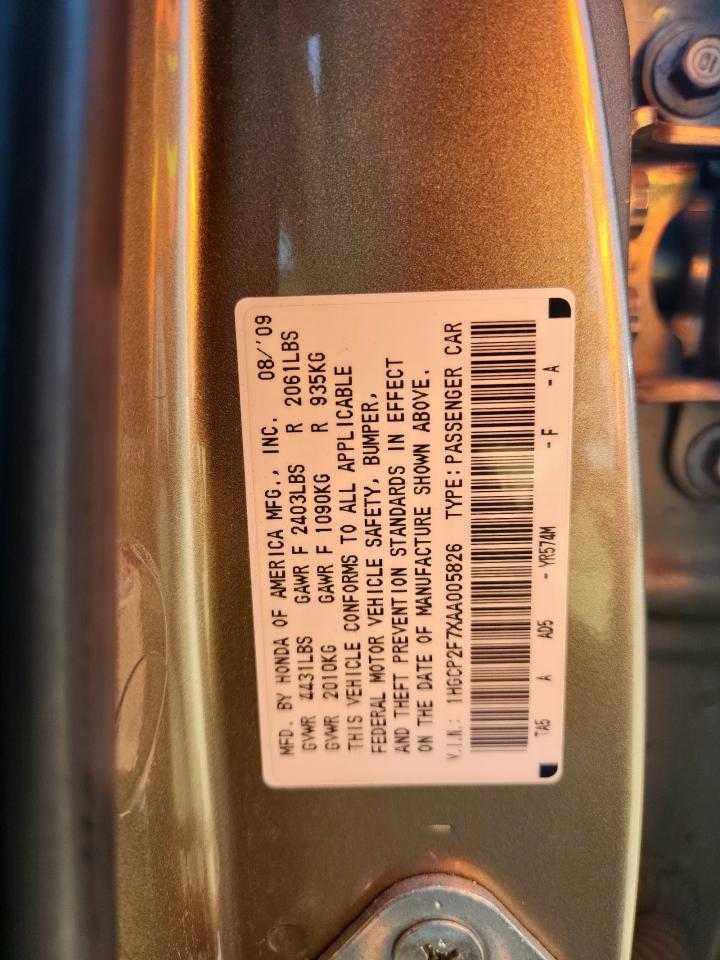 2010 Honda Accord Ex VIN: 1HGCP2F7XAA005826 Lot: 80199085