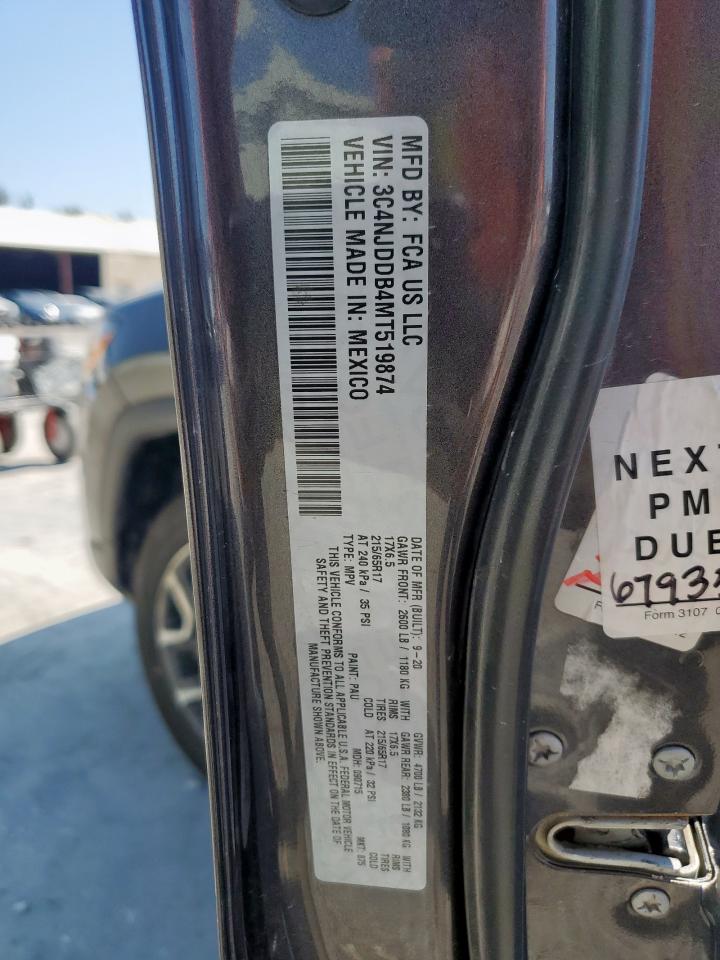 2021 Jeep Compass Trailhawk VIN: 3C4NJDDB4MT519874 Lot: 71751355