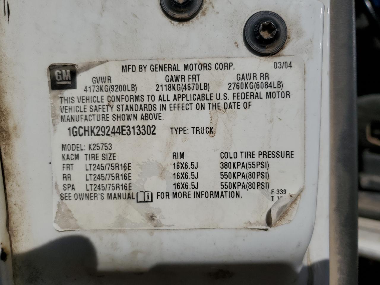 2004 Chevrolet Silverado K2500 Heavy Duty VIN: 1GCHK29244E313302 Lot: 84565255